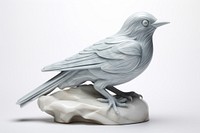 Marble bird sculpture porcelain blackbird figurine.