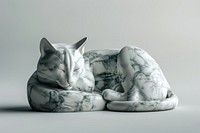 Marble cat sculpture porcelain pottery animal.