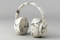 Marble headphones sculpture electronics porcelain pottery.
