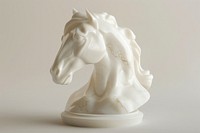 Marble horse head sculpture porcelain figurine pottery.
