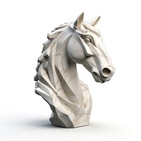 Marble horse head sculpture figurine person animal.