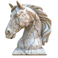 Marble horse head sculpture figurine animal mammal.