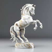 Marble horse sculpture porcelain pottery animal.