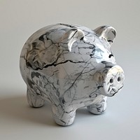 Marble piggy bank sculpture person human.