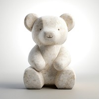Marble teddy bear sculpture figurine outdoors snowman.