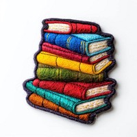 Felt stickers of a stack of books blanket diaper towel.