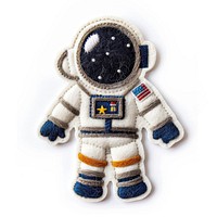 Felt stickers of a single astronaut person plush human.