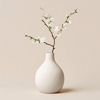 Beige ceramic flower vase mockup psd