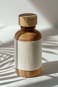Craft plain package cosmetic bottle with fabric label mockup cosmetics furniture cylinder.