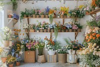 Photo of the inside wall of an organic flower store accessories accessory outdoors.