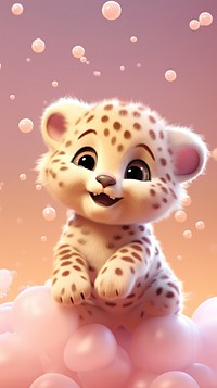 Chubby cheetah cartoon animal astronomy.