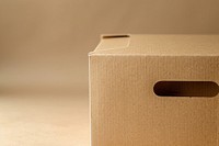 Cardboard box with handles package carton person.
