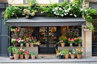 A front view of a modern and elegant flower shop blossom planter pottery.