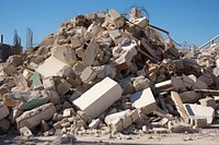 A pile of rubble after an earthquake.