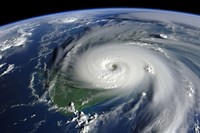 Closeup of Realistic photograph of a hurricane on earth space astronomy outdoors.