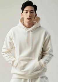 Blank beig sport wear mockup apparel sweatshirt clothing.