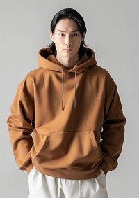 Blank brown sport wear mockup apparel sweatshirt clothing.