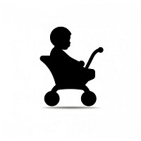 Baby walker silhouette smoke pipe.