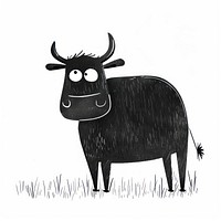 Bull art illustrated wildlife.
