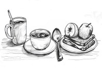 Art illustrated cutlery drawing.