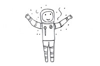 Astronaut sketch illustrated drawing.