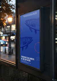 Seafood restaurant ad sign
