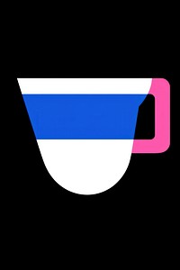 A flat illustration of an organic shape coffee cup beverage drink bowl.