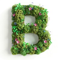 B letter flower green blossom.