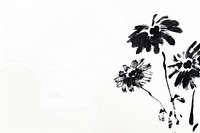 Daisy Japanese minimal art illustrated silhouette.