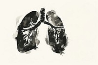 Lungs logo Japanese minimal art illustrated wedding.