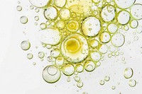 Pistachio oil bubble pattern droplet food.