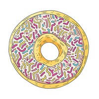 A vector graphic of donut confectionery sprinkles sweets.