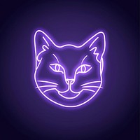 Neon cat purple animal.