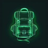 Back pack icon neon light.