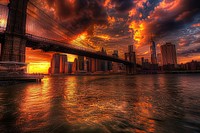 Brooklyn bridge at dusk city brooklyn bridge architecture.