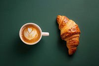 Croissant beverage coffee drink.