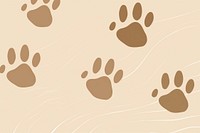 Brown colored paw print background footprint.