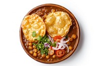 Chole bhature food curry plate.