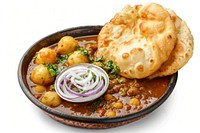 Chole bhature food curry bread.