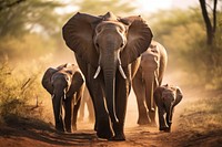 Baby African elephant grassland wildlife outdoors.