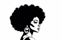 Black Afro African American girl woman young lady portrait head face silhouette stencil female person.