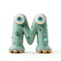 Letter M confectionery turquoise figurine.