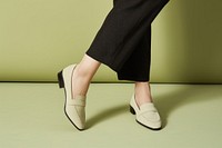 Simple cream loafers shoe clothing footwear apparel.