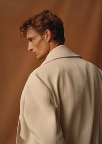 White overcoat fashion man photography.