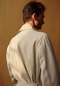 White overcoat fashion man clothing.