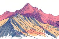Mountain range illustrated outdoors scenery.