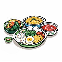 Korean food platter person lunch.
