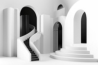Arch architecture staircase building.