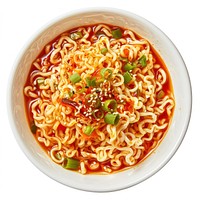 Korean noodles ketchup dish food.