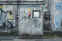 Electrical cabinet mockup graffiti art.